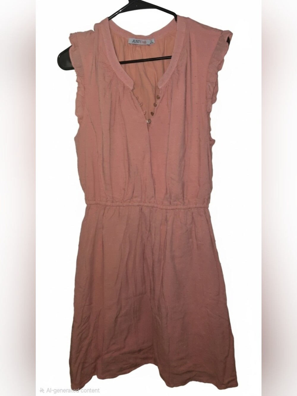 JUSTFAB dress Size XL Distressed Rumpled Ruffle Grunge Swiss Dot